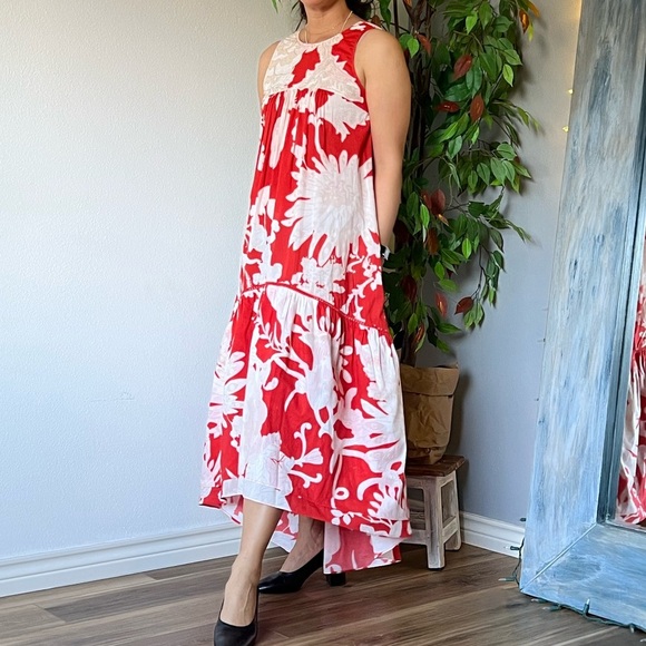 Figue Zaza Embroidered Sleeveless Tiered High-Low Midi Dress - Picture 10 of 14